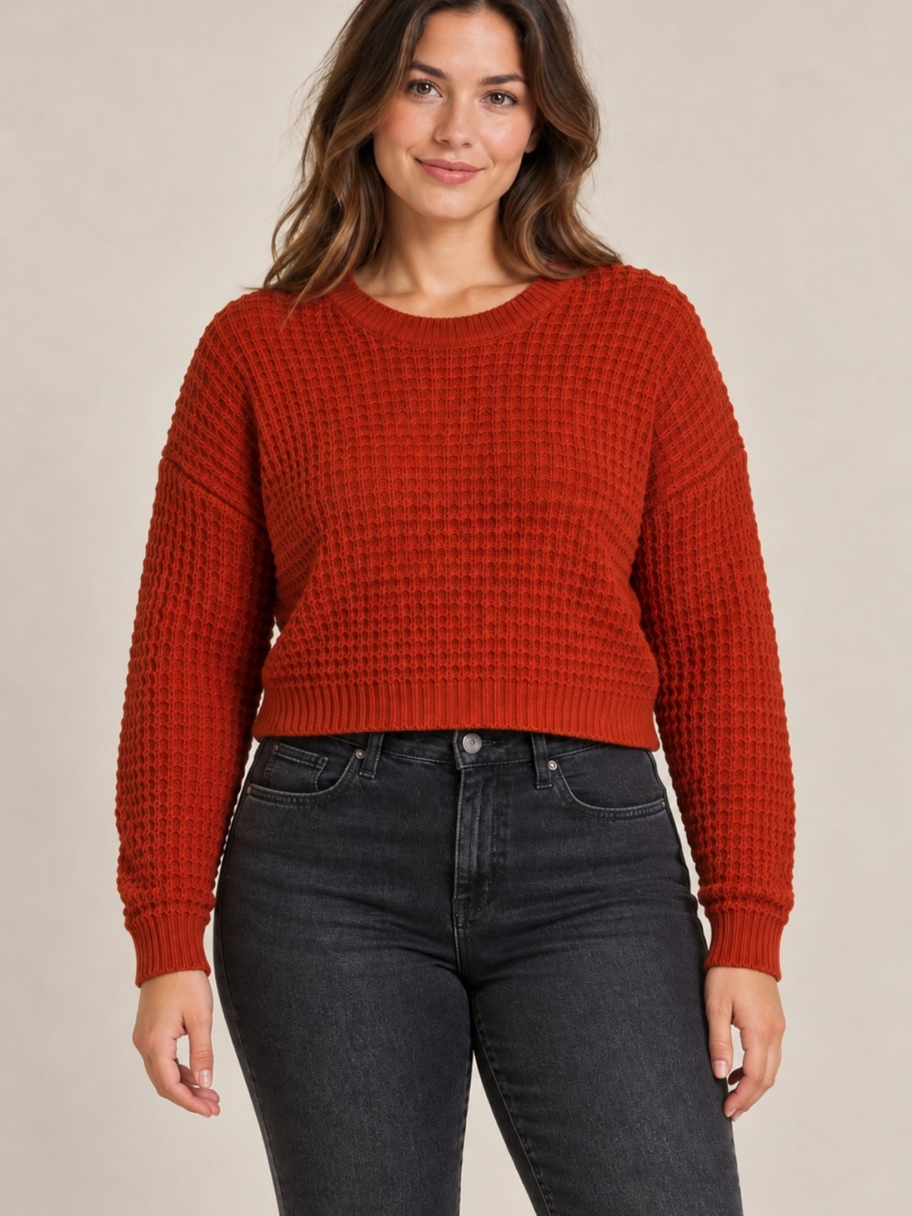 Rue21 Cropped Knit Sweater Size Large Like New